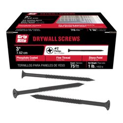 Grip-Rite No. 8 X 3 in. L Phillips Fine Drywall Screws 1 lb 83 pk
