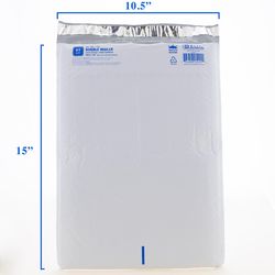 Bazic Products 10.5 in. W X 15 in. L No. 5 White Poly Bubble Mailer 2 pk