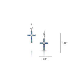 Montana Silversmiths Women's River of Lights Opal Cross Blue/Silver Earrings Water Resistant
