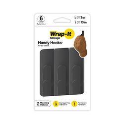 Wrap-It Medium Plastic Hook 6 pk