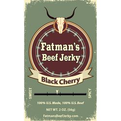 Fatmans Beef Jerky Black Cherry Beef Jerky 2 oz Packet