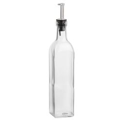 Trudeau Glass/Stainless Steel Oil or Vinegar bottle 16.75 oz