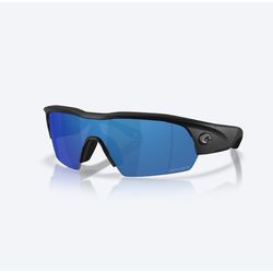 Costa Pilothouse Pro Sunglasses Men's Matte Black Frame Blue Mirror Lens Polarized