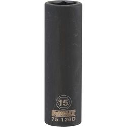 DeWalt 15 mm X 1/2 in. drive Metric 6 Point Deep Impact Socket 1 pc