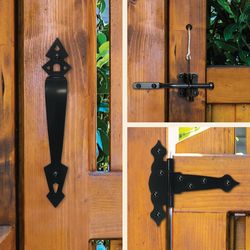 Nuvo Iron Black Galvanized Steel Gate Hardware Kit 1 pk