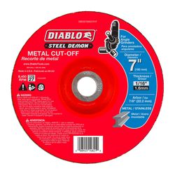Diablo 7 in. D X 7/8 in. X 1/16 in. thick Steel Metal Cut-Off Disc 1 pc