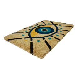 Entryways 30 in. W X 18 in. L Multi-Color Evil Eye Coir Door Mat