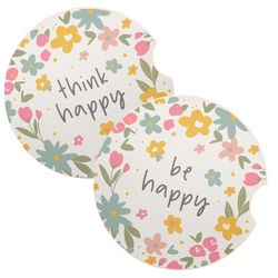 Karma Think Happy Car Coaster 2 pk