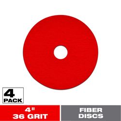 Diablo 4 in. D X 5/8 in. Aluminum Oxide Fiber Disc 36 Grit 4 pk