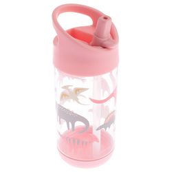 Stephen Joseph Flip Top 12 oz Pink BPA Free Dino Kids Water Bottle
