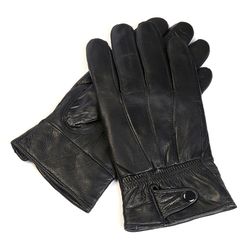 Mad Man One Size Fits All Leather/Cotton/Acrylic blend Black Cold Weather Gloves
