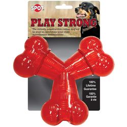 Spot Play Strong For Dog Red TPR Y Rubber Bone 1 pk