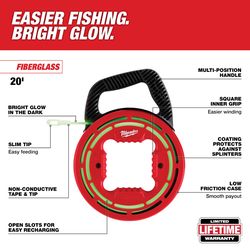 Milwaukee 20 ft. L Fiberglass Fish Tape 1 pk