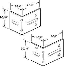 Prime-Line 2-3/16 in. W X 2-1/4 & 2-3/4 in. L Steel Bracket