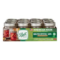 Ball Quilted Crystal Regular Mouth Jelly Jar 8 oz 12 pk