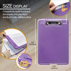Bazic Products Letter Size Plastic Bottom Opening Storage Clipboard