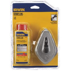 Irwin Strait-Line 4 oz Red Twisted Chalk and Reel Set 100 ft. White