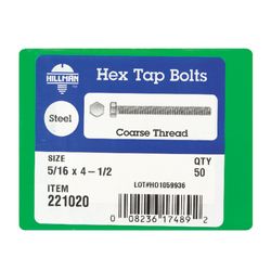 HILLMAN 1/4 in. D X 6 in. L Zinc Plated Steel Hex Tap Bolt 1 pk