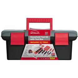 Apollo Tools Household Tool Kit Red 53 pc.
