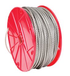 Campbell 2018-03-16 in. D X 250 ft. L Electro-Polish Stainless Steel Cable