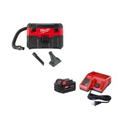 Milwaukee M18 Wet Dry Vac w 5Ah Battery & Charger Kit