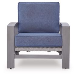 Signature Design by Ashley Dillon Beach Gray Aluminum Frame Contemporary Lounge Chair Blue