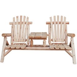 Lakeland Mills Contoured Comfort Natural Wood Frame Rustic Northwoods Chair Set