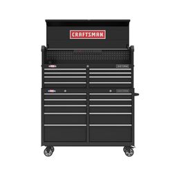 CRAFTSMAN S2000 Series 52-Inch 10-Drawer Steel Rolling Tool Cabinet with 52-Inch 8-Drawer Tool Chest