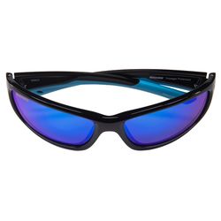 Seachoice Voyager Sunglasses Unisex Shiny Black Frame Blue Mirror Lens Polarized