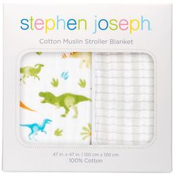 Stephen Joseph Dino Muslin Stroller Blanket Cotton 1 pk