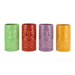 True Beachcomber Assorted Ceramic Tiki Mugs 16 oz