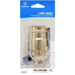 Westinghouse Brass Medium Base Turn Knob Socket 1 pk