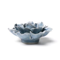Chive English Garden 1.8 in. H X 3.7 in. L Glazed Blue Ceramic Rose Wall Flower