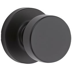 Kwikset Signature Series Pismo Knob x Round Rose Iron Black Passage Lockset