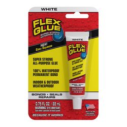 Flex Seal Family of Products Flex Glue Mini Super Strength Rubber White Adhesive 0.75 fl. oz.