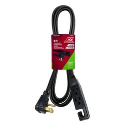 Ace Indoor 6 ft. L Black Extension Cord 16/3 SPT-3
