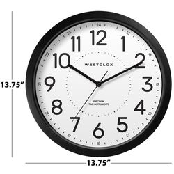 Westclox 13.75 in. L X 13.75 in. W Indoor Analog Wall Clock Plastic Black/White