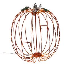Celebrations Orange 216 ct 16 in. LED Prelit Foldable Pumpkin Halloween Decor