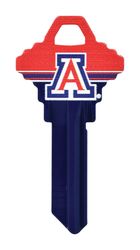 HILLMAN NCAA Arizona Wildcats House/Office Key Blank 68 Single For Schlage Locks Blue/Red