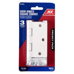 Ace 3-1/2 in. L White Residential Door Hinge 3 pk