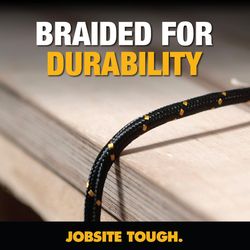 DeWalt Lightning to USB Charge and Sync Cable 10 ft. Black/Yellow