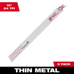 Milwaukee Torch 12 in. Bi-Metal Blade Set 24 TPI 5 pc