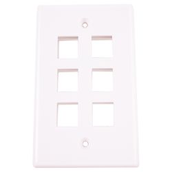 Monster Just Hook It Up White 6 gang Plastic Keystone Wall Plate 1 pk