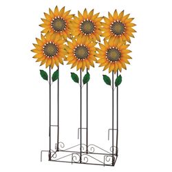 Regal Art & Gift Multicolored Metal 60 in. H X 17.5 in. L Sunflower Garden Stake Spinner