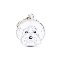 MyFamily Friends White Bolognese Metal Dog Pet Tags
