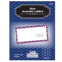 Bazic Products 1 in. H X 2-5/8 in. W Rectangle White Address Label 300 pk
