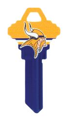HILLMAN NFL Minnesota Vikings House Universal Key Blank 68 Single For Schlage Locks Multicolored