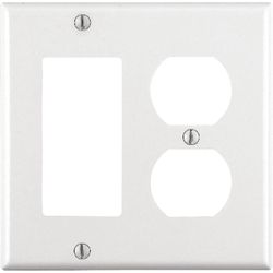 Leviton White 2 gang Thermoset Plastic Decorator/Duplex Wall Plate 1 pk