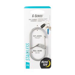 Nite Ize G-Series Stainless Steel Silver Dual Chamber Carabiner