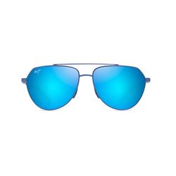 Maui Jim Waiwai Sunglasses Men's Matte Trans Blue Frame Blue Hawaii Lens Polarized
